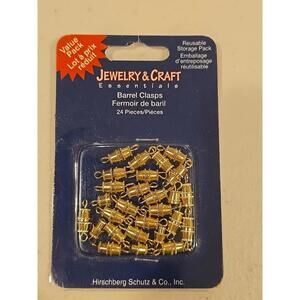 24 Gold Tone Barrel Clasps Jewelry Necklace Bracelet  New